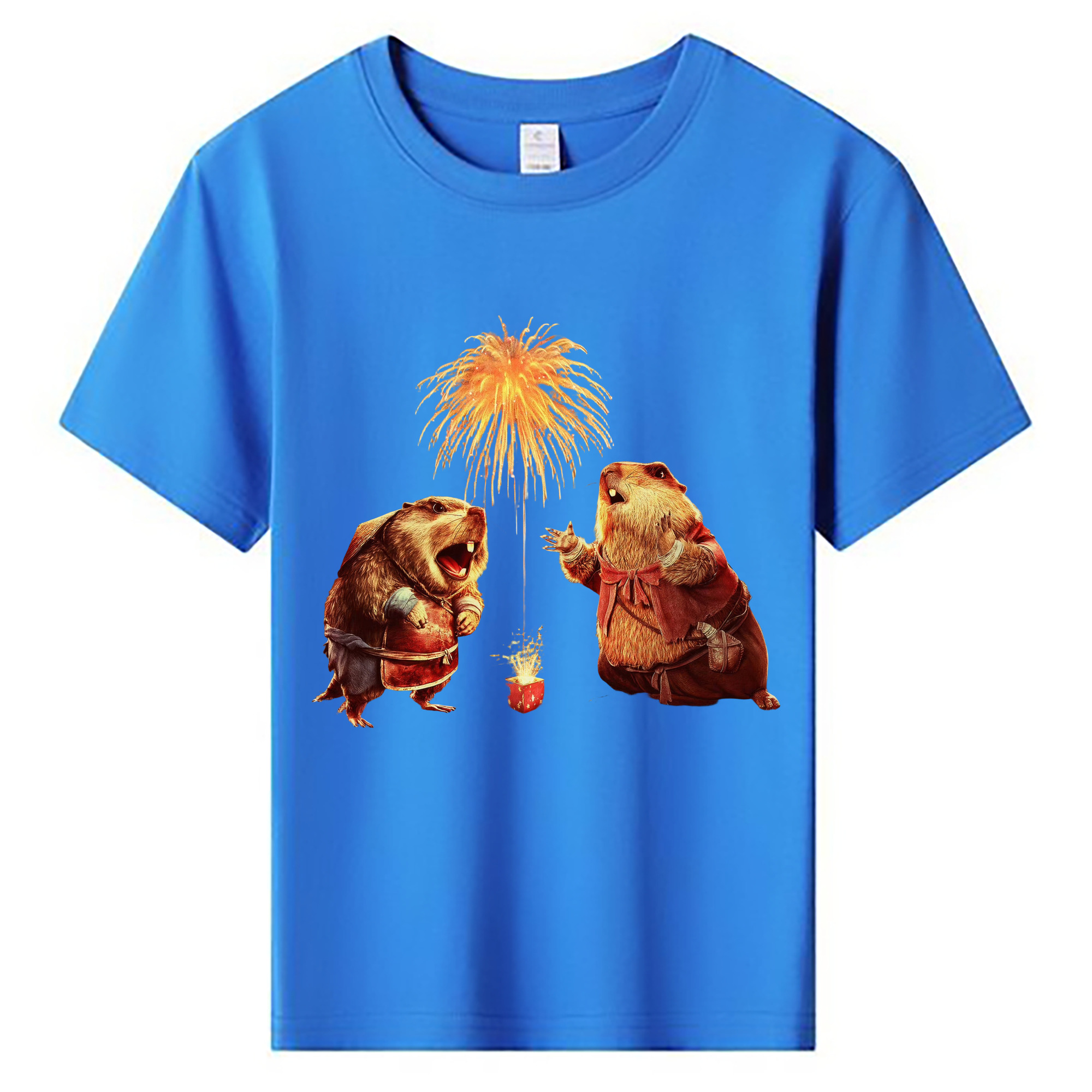（画像用） Ne Zha 2 ナタ 魔童の大暴れ 綿100％キッズTシャツ（フロントプリント）